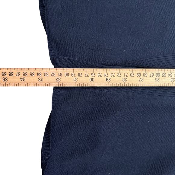 J. Jill Sweater Women's M Navy Blue Wool Blend Lightweight Open Front Cardigan - Picture 8 of 8